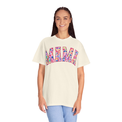 Mama Embroidered Leopard Print T-Shirt